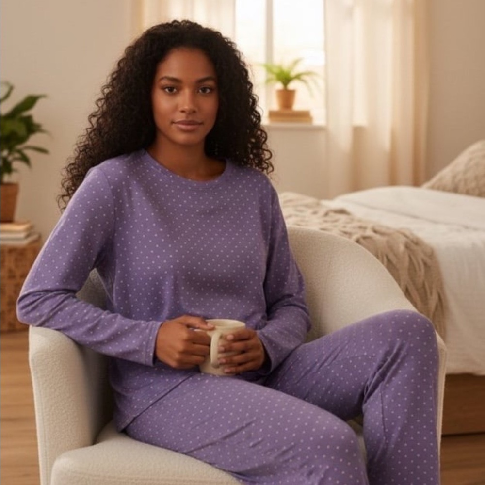 Boutique 9 Lavender Polka Dot Pajama Set